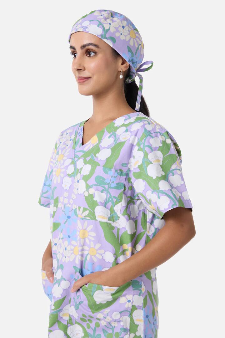 Image of Hats. Productname: Lily Of The Valley Scrub Hat in Lilac colour by brand - Scrubs With Love