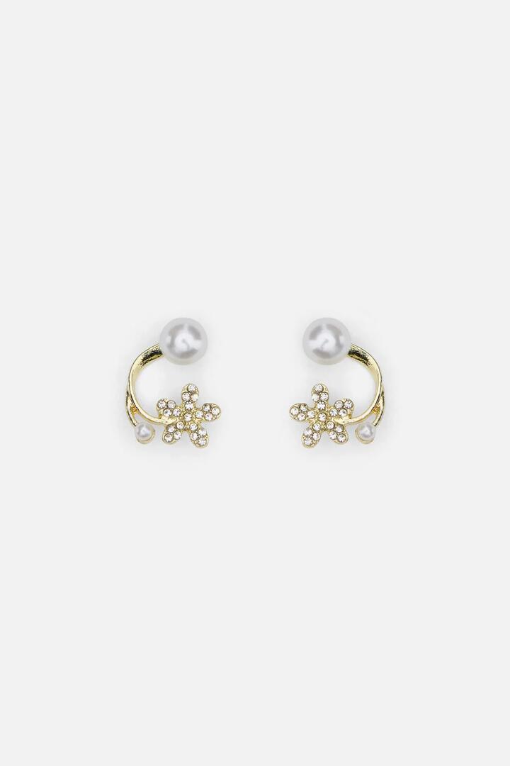 Image of Earrings. Productname: Daisy Pearl Wrap Earrings in Pearl colour by brand - Princess Highway