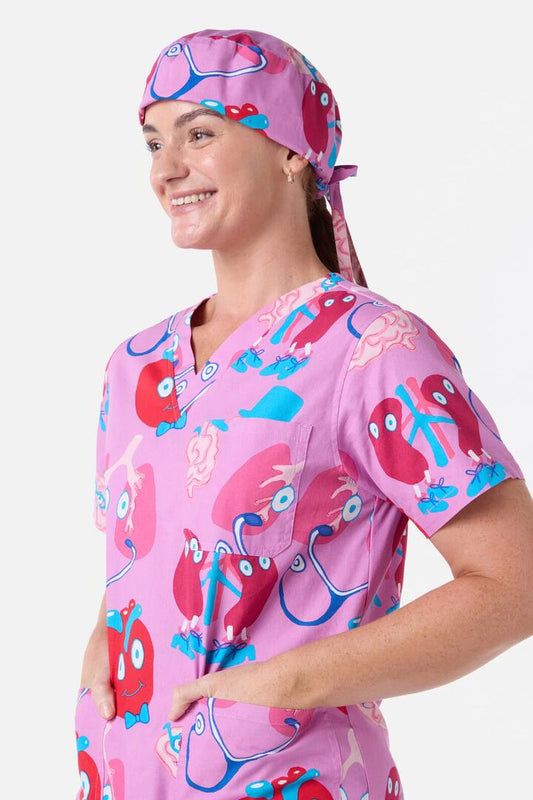 Image of Hats. Product name - Happy Organs Scrub Hat in Pink colour by brand - Gorman