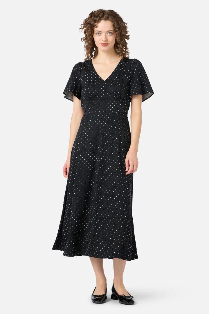 Image of Dresses. Productname: Dolly Spot Midi Dress in Black colour by brand - Princess Highway