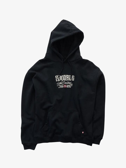 Image of a model wearing Outerwear. Productname: S-Double Trademark Pullover Hoodie in Black colour by brand - S-Double