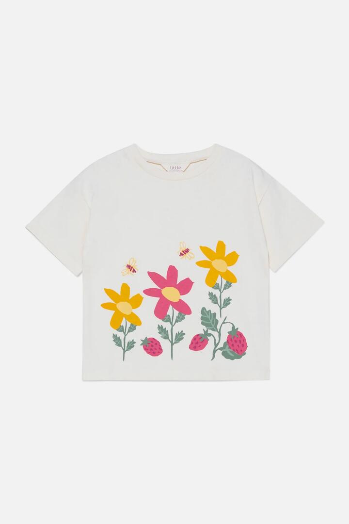 Image of T-Shirts. Product name - Sunny Spring Kids Tee in Cream colour by brand - Princess Highway Kids