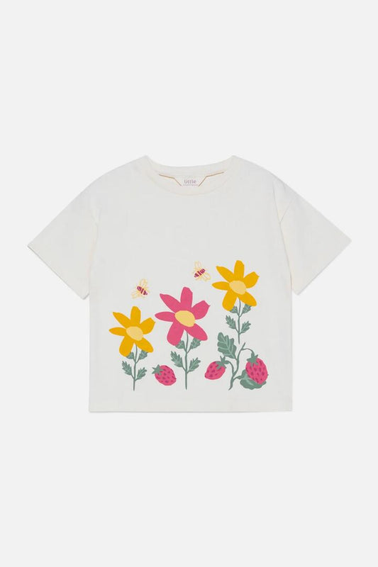 Image of T-Shirts. Product name - Sunny Spring Kids Tee in Cream colour by brand - Princess Highway Kids
