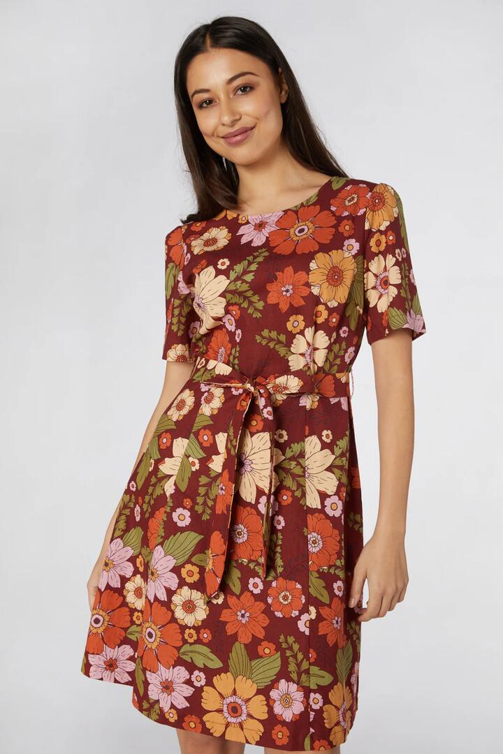 Image of Dresses. Productname: Brandy Floral Dress in Chocolate colour by brand - Princess Highway