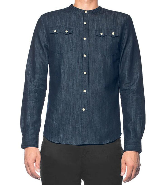 Image of Shirts. Productname: Grandpa Western Shirt in Indigo colour by brand - Dangerfield