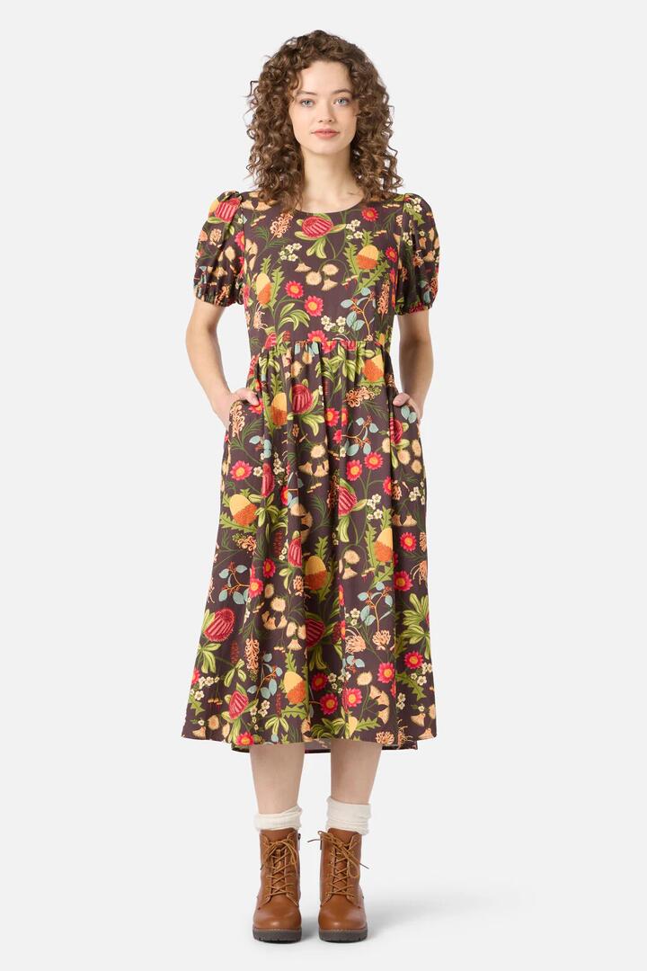 Image of Dresses. Productname: Florence Native Midi Dress in Chocolate colour by brand - Princess Highway