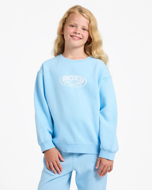 Image of Accessories. Product name - Roxy Girls 4-16 Rg Endless Days Crew Neck Sky Blue in Sky Blue colour by brand - Roxy