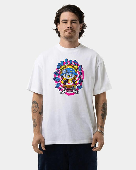 Image of T-Shirts. Product name - Santa Cruz Mens Grabke All Around Front T-Shirt White in White colour by brand - Santa Cruz