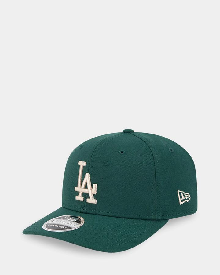 Image of Hats. Product name - New Era 9Seventy Stretch-Snap Los Angeles Dodgers Cap Dark Green in Dark Green colour by brand - New Era