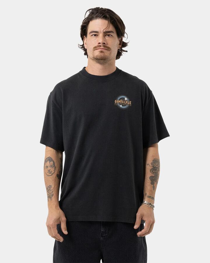 Image of T-Shirts. Product name - Santa Cruz Mens Roskopp Iris T-Shirt Off Black in Off Black colour by brand - Santa Cruz