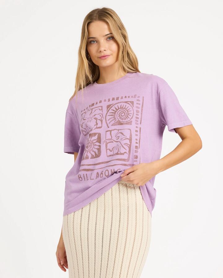 Image of T-Shirts. Product name - Billabong Womens Reach High T-Shirt Vintage Violet in Vintage Violet colour by brand - Billabong