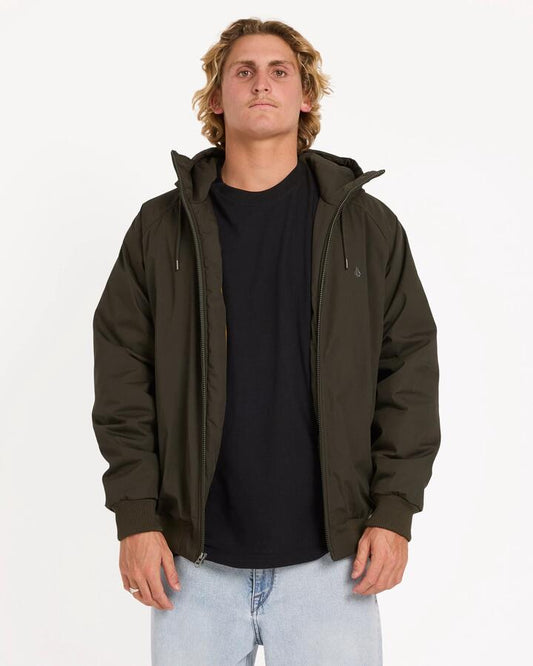 Image of Coats & Jackets. Product name - Volcom Mens Hernan 10K Waterproof Jacket Rinsed Black in Rinsed Black colour by brand - Volcom
