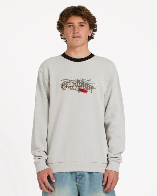 Image of Accessories. Product name - Billabong Mens Immortal Core Crew Neck Fog in Fog colour by brand - Billabong