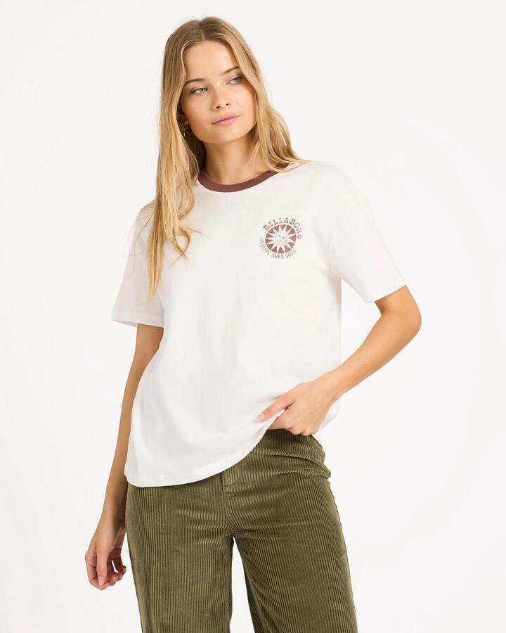 Image of T-Shirts. Product name - Billabong Womens Sun Echoes T-Shirt Salt Crystal in Salt Crystal colour by brand - Billabong