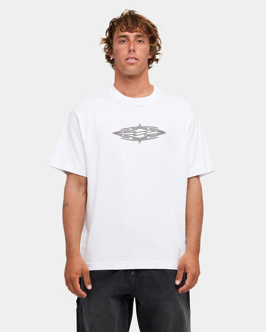 Image of T-Shirts. Product name - Billabong Mens Tribal Diamond T-Shirt White in White colour by brand - Billabong