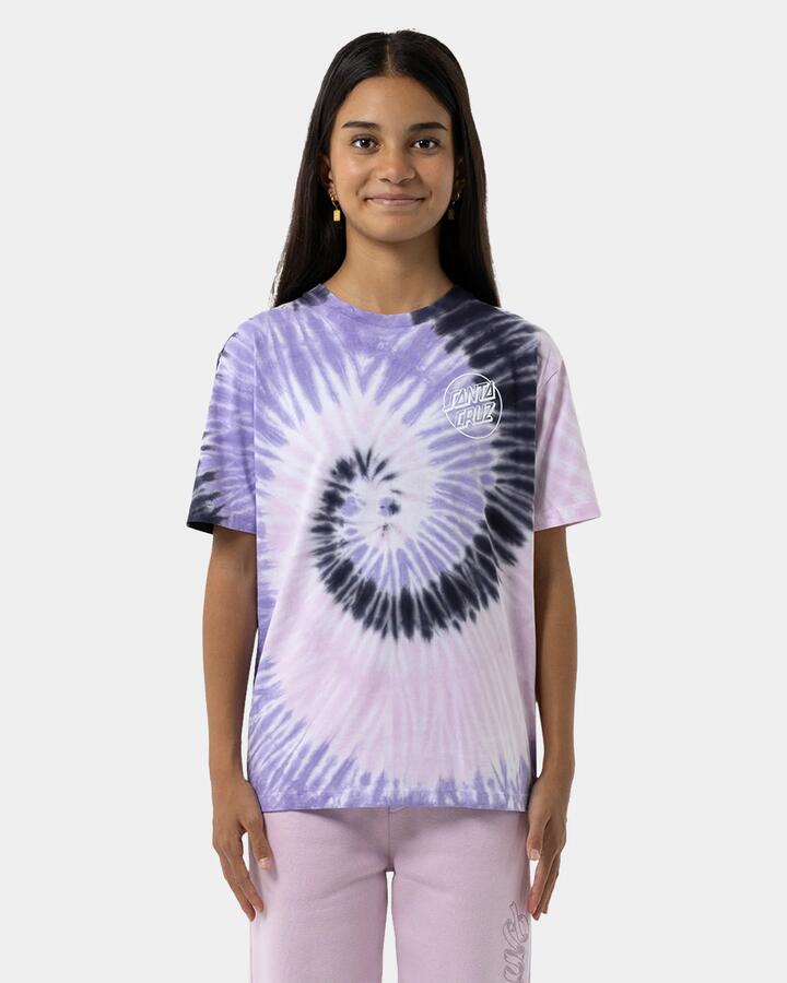 Image of T-Shirts. Product name - Santa Cruz Girls 8-16 Opus Dot Chest T-Shirt Pink Tie Dye in Pink Tie Dye colour by brand - Santa Cruz