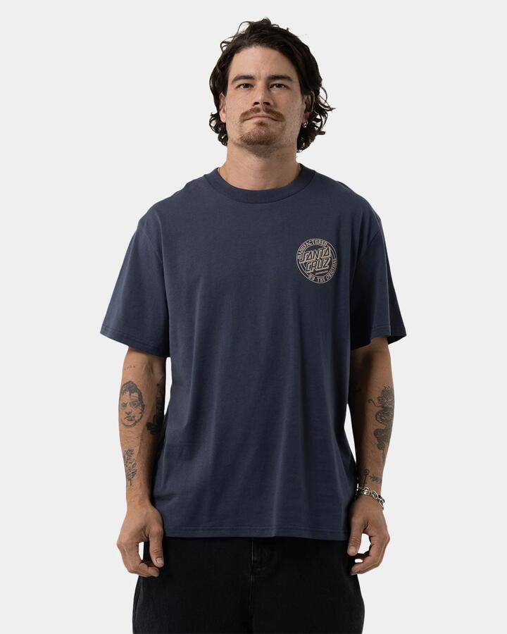 Image of T-Shirts. Product name - Santa Cruz Mens Mfg Club Dot Mono T-Shirt Dark Blue in Dark Blue colour by brand - Santa Cruz