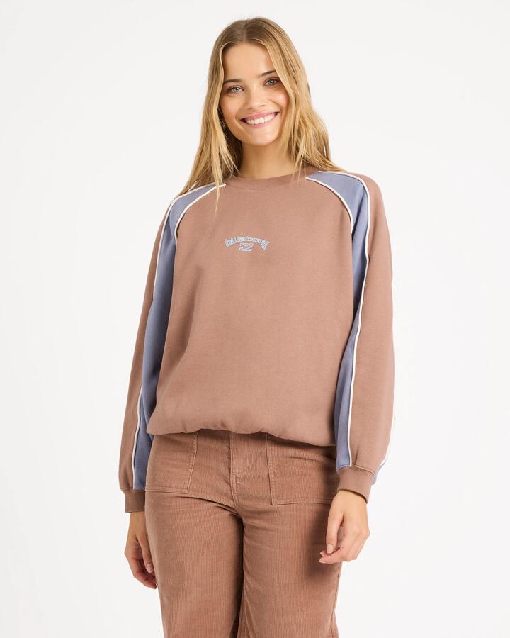 Image of Accessories. Product name - Billabong Womens Cool Times Crew Neck Sweet Earth in Sweet Earth colour by brand - Billabong
