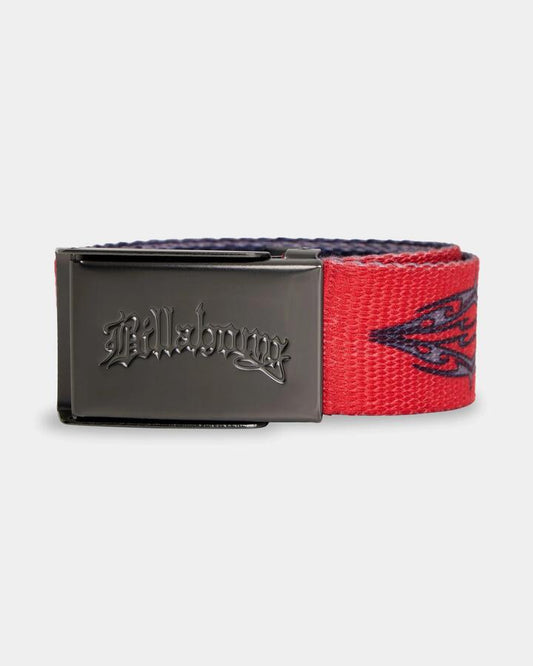 Image of Belts. Product name - Billabong Mens Immortal Core Webbing Belt Core Red in Core Red colour by brand - Billabong