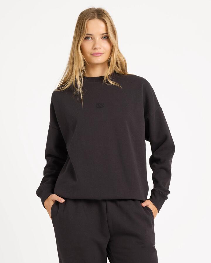 Image of Accessories. Product name - Billabong Womens Wave Essentials Crew Neck Off Black in Off Black colour by brand - Billabong