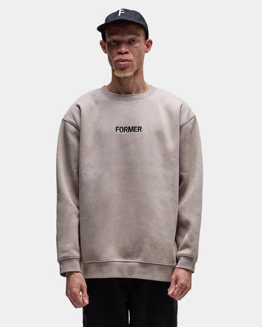 Image of Accessories. Product name - Former Mens Legacy Embroidery Crew Neck Grey in Grey colour by brand - Former
