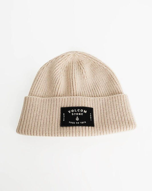 Image of Hats. Product name - Volcom Womens Cult Core Beanie Vintage White in Vintage White colour by brand - Volcom
