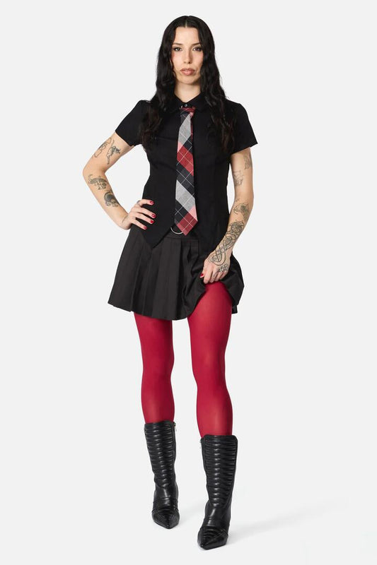 Image of Lingerie. Productname: Red Plain Tights in Red colour by brand - Dangerfield