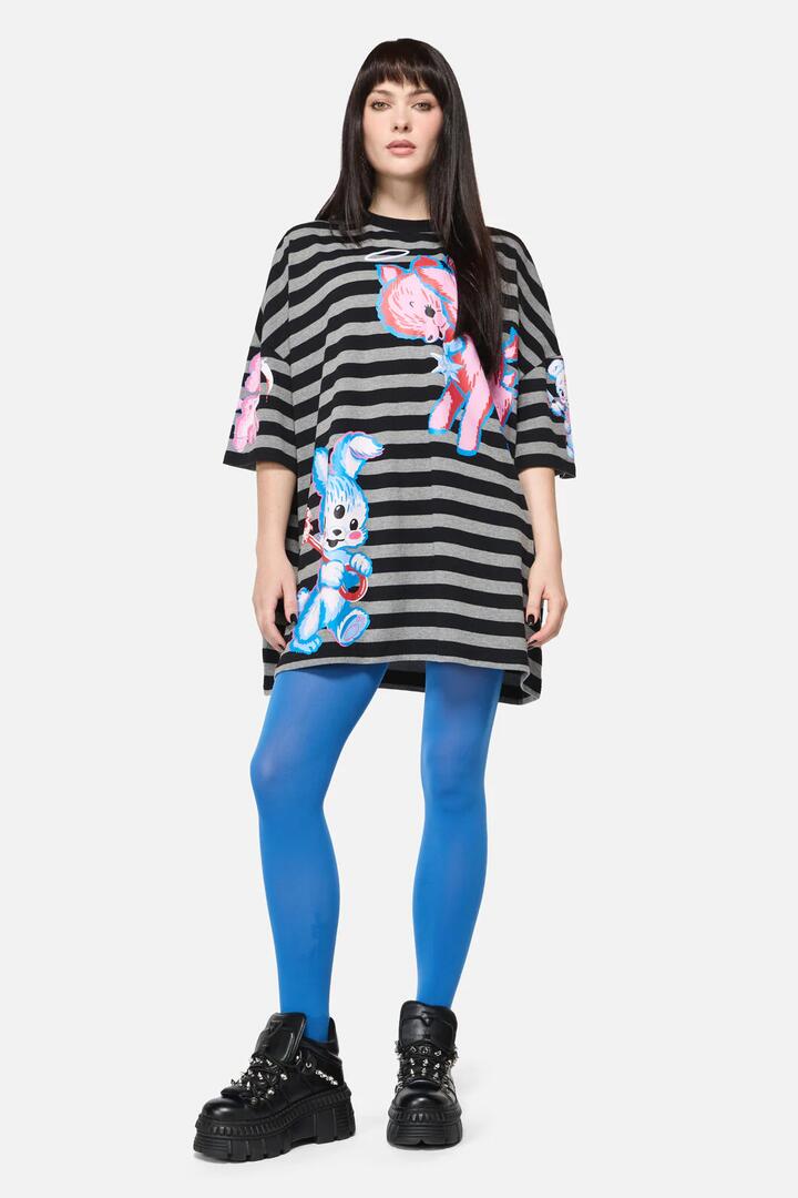 Image of Lingerie. Productname: Blue Plain Tights in Blue colour by brand - Dangerfield