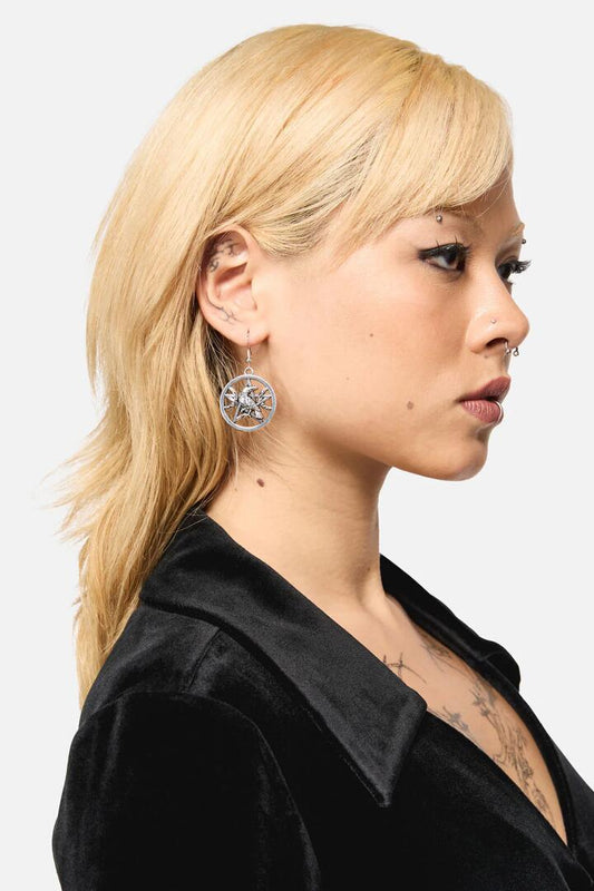 Image of Earrings. Productname: Witches Raven Earrings in Silver colour by brand - Black Friday