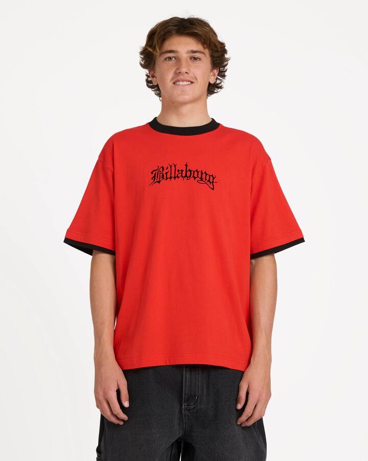 Image of T-Shirts. Product name - Billabong Mens Immortal Tipper T-Shirt Deep Red in Deep Red colour by brand - Billabong