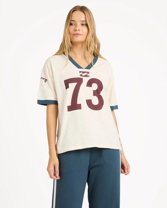 Image of T-Shirts. Product name - Billabong Womens Since 73 Team T-Shirt Salt Crystal in Salt Crystal colour by brand - Billabong