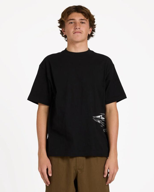 Image of T-Shirts. Product name - Billabong Mens Chrome Diamond T-Shirt Black in Black colour by brand - Billabong