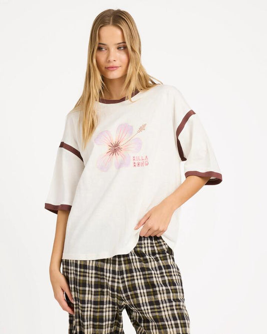 Image of T-Shirts. Product name - Billabong Womens All Day Paradise T-Shirt Salt Crystal in Salt Crystal colour by brand - Billabong