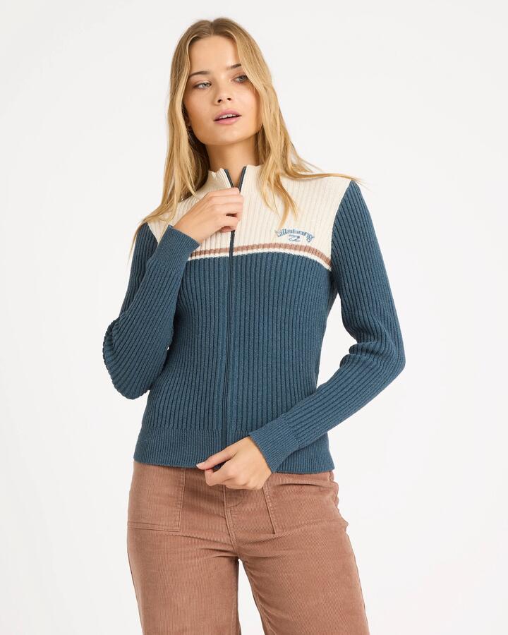 Image of Coats & Jackets. Product name - Billabong Womens Real Since 73 Full Zip Jacket Stormy in Stormy colour by brand - Billabong