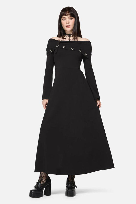 Image of Dresses. Productname: Avril Goth Maxi Dress in Black colour by brand - Dangerfield