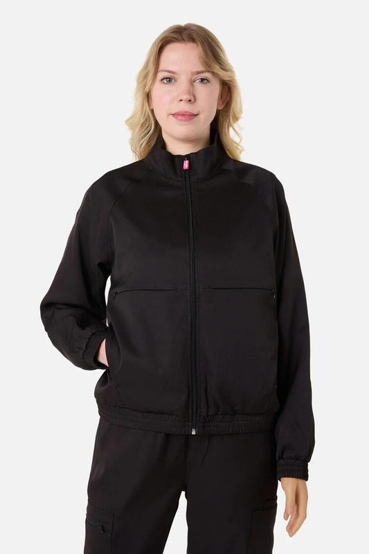 Image of Coats & Jackets. Product name - Scrub Womens Black Zip Up Jacket in Black colour by brand - Gorman