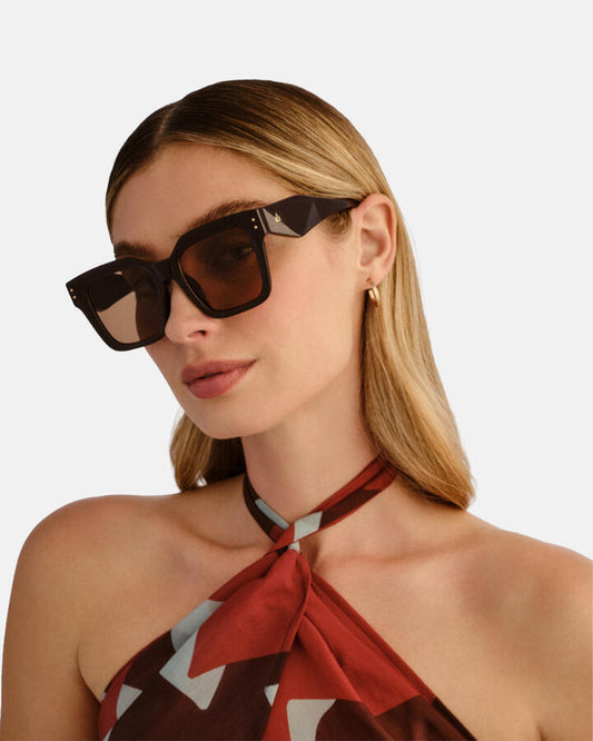 Image of Sunglasses. Product name - Aire Magnitude Sunglasses Tan Vegan in Tan colour by brand - Novo