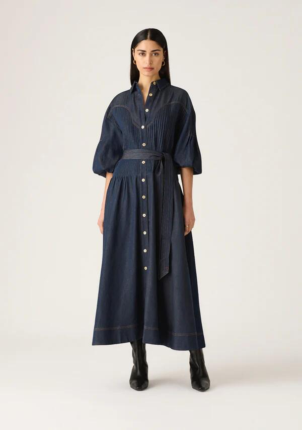 Image of Jeans. Productname: Cleo Denim Shirt Dress in Indigo colour by brand - MOS The Label
