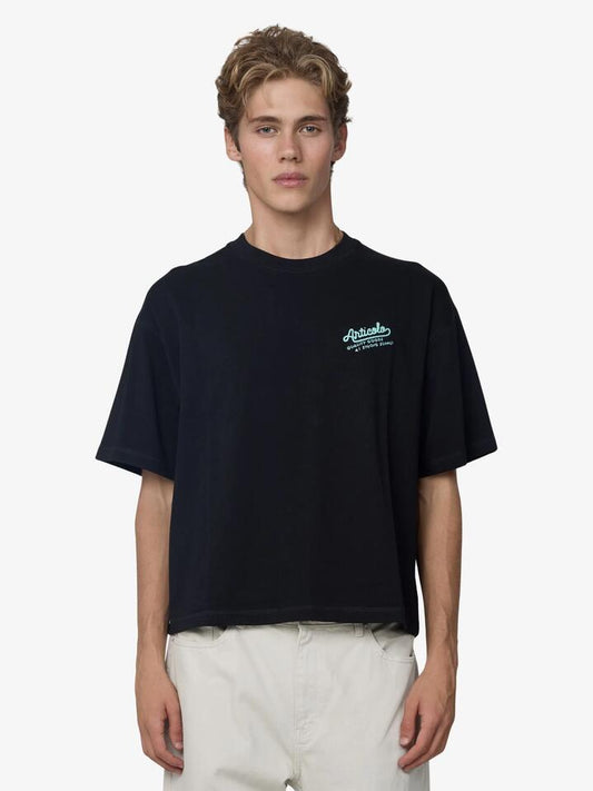 Image of T-Shirts. Productname: Article One Fuzzy Tee in Black colour by brand - Article One