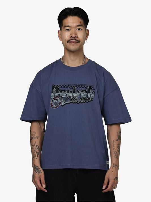 Image of T-Shirts. Productname: Reebok Classics Box Fit Tee in Legacy Blue colour by brand - Reebok