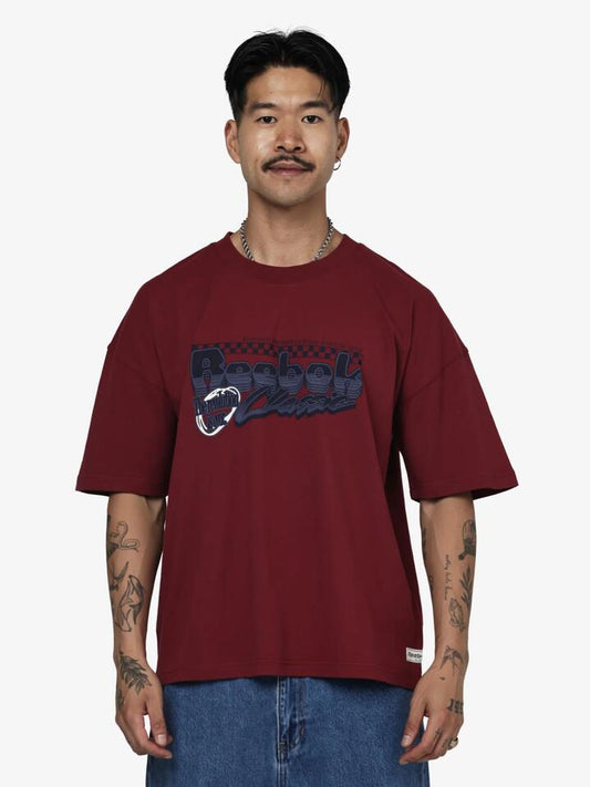 Image of T-Shirts. Productname: Reebok Classics Box Fit Tee in Heritage Red colour by brand - Reebok