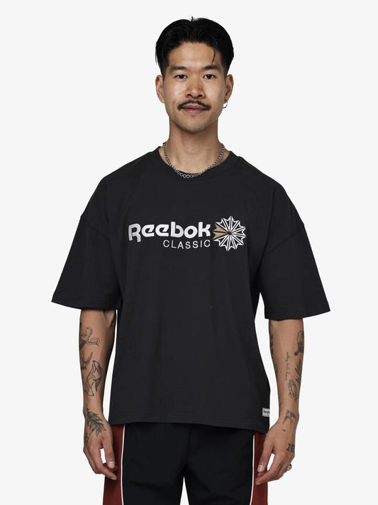 Image of T-Shirts. Productname: Reebok Classics Box Fit Tee in Almost Black colour by brand - Reebok