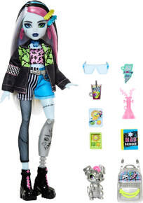 Image of Dolls. Product name - Monster High Frankie Stein Fashion Doll With Pet Watzie in colour by brand - Toymate
