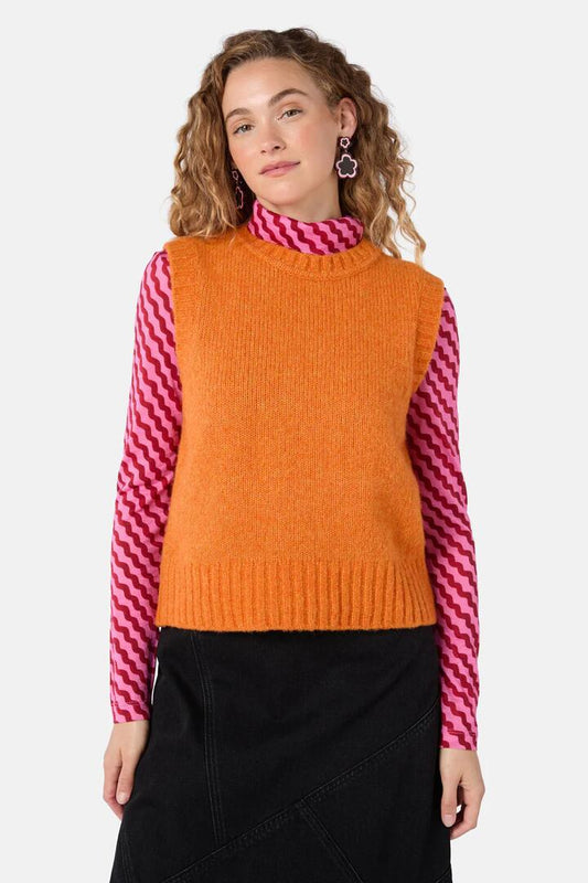 Image of Coats & Jackets. Product name - Lorna Vest in Orange colour by brand - Gorman