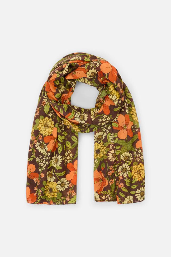 Image of Scarves & Shawls. Productname: Gloria Floral Soft Scarf in Chocolate colour by brand - Princess Highway