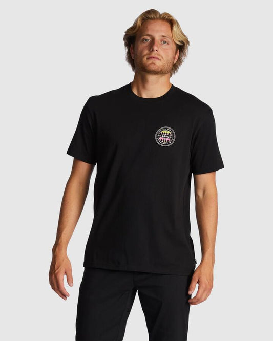 Image of T-Shirts. Product name - Billabong Mens Rotor T-Shirt Black in Black colour by brand - Billabong