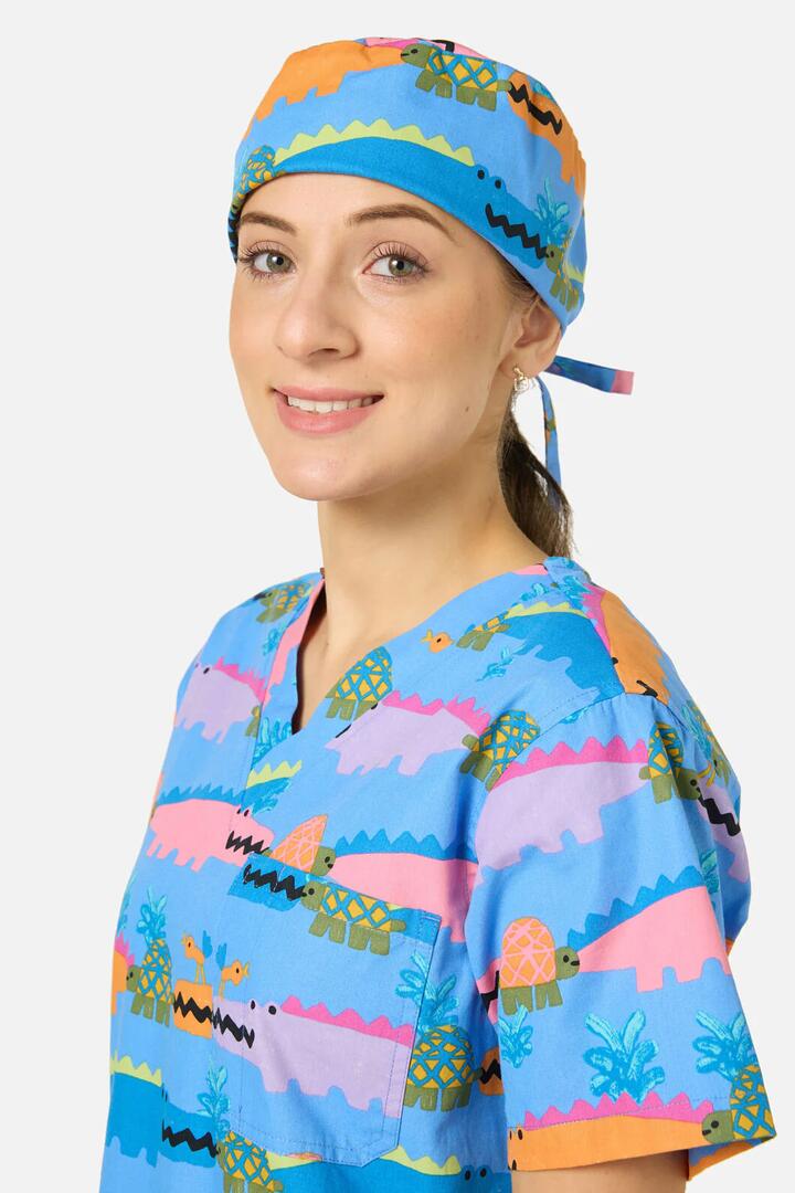 Image of Hats. Product name - Croc Snap Scrub Hat in Blue colour by brand - Gorman