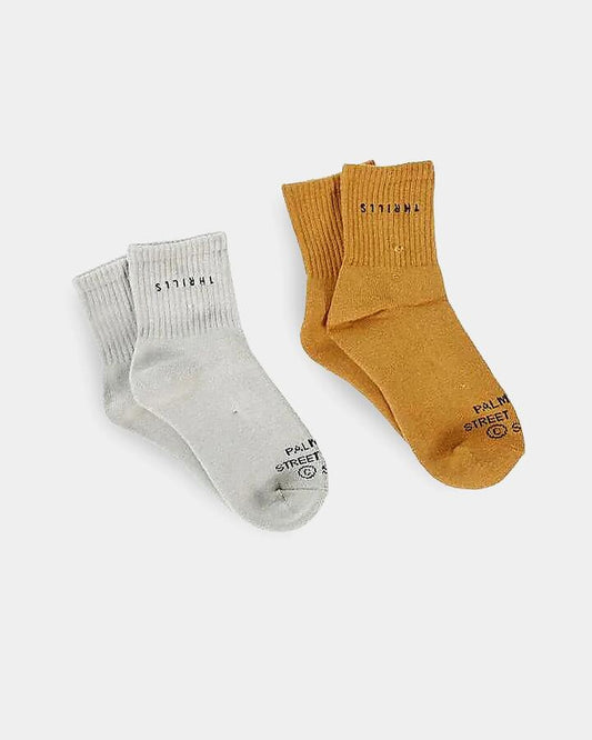 Image of Socks. Product name - Thrills Mens Minimal Thrills 2 Pack Ankle Socks Spice Brown-Gravel in Spice Brown-Gravel colour by brand - Thrills