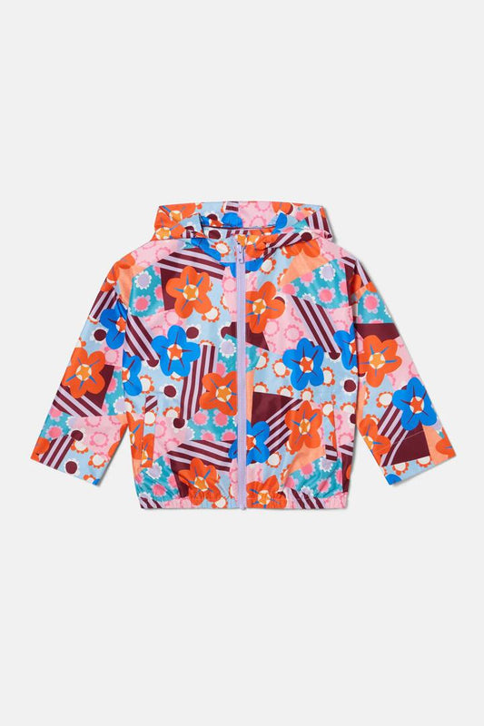 Image of a model wearing Rain Coats. Product name - Cut Out Flower Kids Raincoat in Multi colour by brand - Gorman