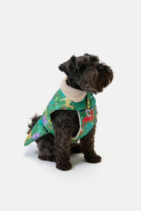 Image of Pet Supplies. Product name - Orchid Safari Dog Puffer Coat in Print colour by brand - Gorman